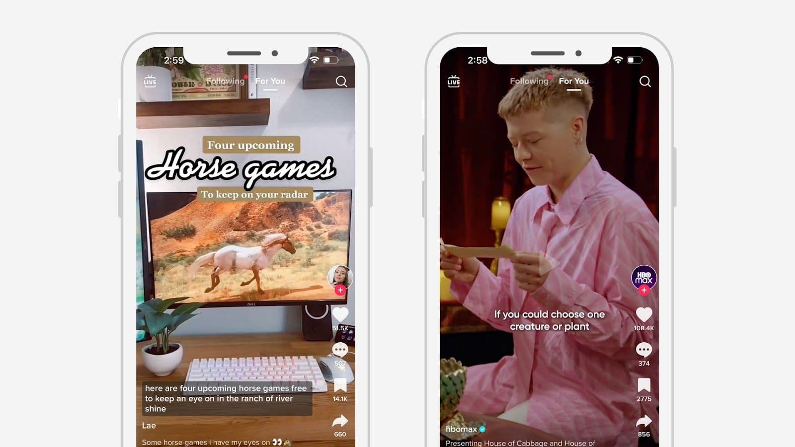 Some screenshots from TikTok
